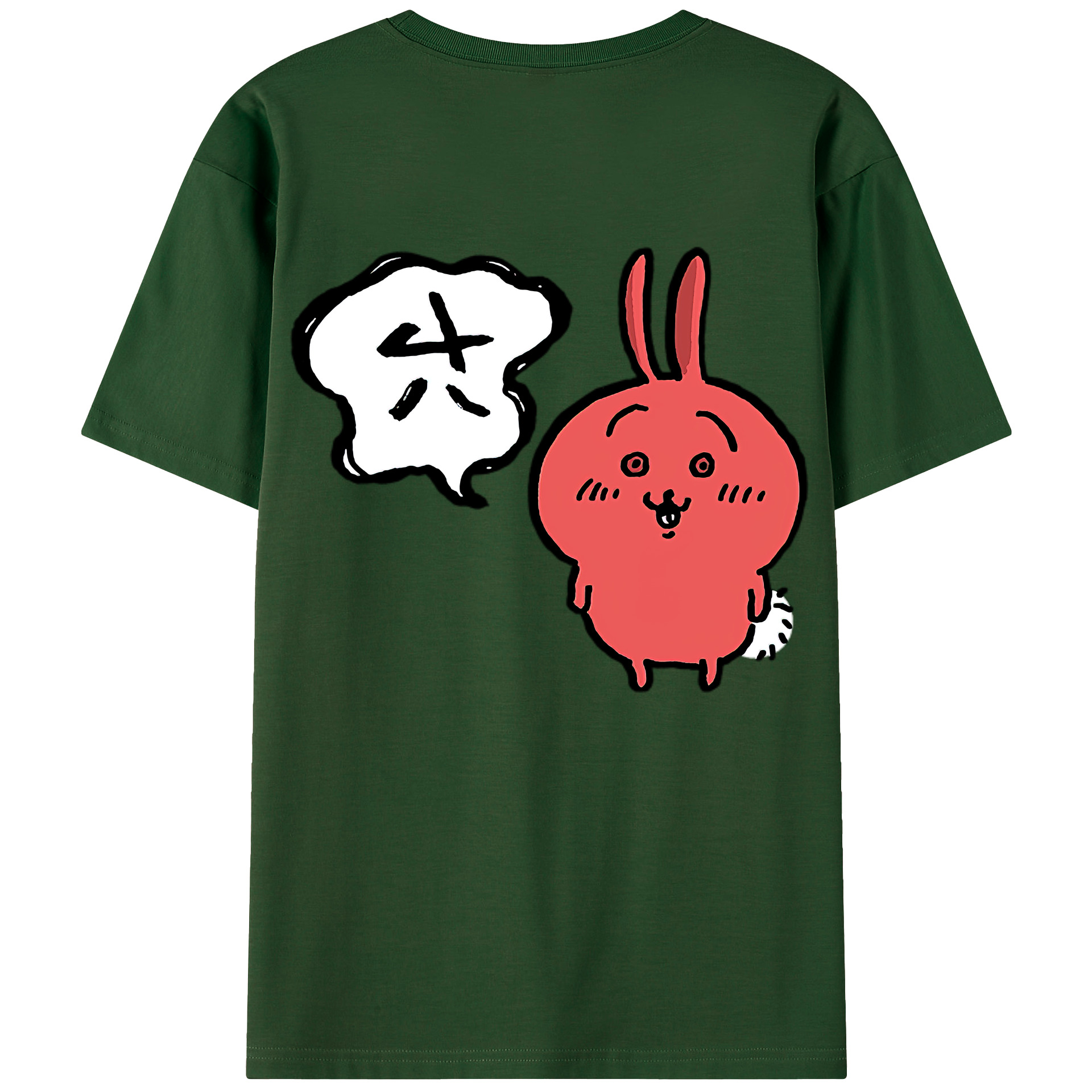 （画像用） ちいかわ ハチワレ Chii-kawa hachiware 綿100％半袖Tシャツ（背面プリント）